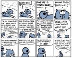 ambiguous_gender anthro beak dialogue humor rap speech_bubble text what nedroid beartato reginald_(nedroid) avian bear bird mammal 2008 comic english_text