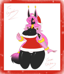 big_breasts black_hair breasts christmas_clothing christmas_headwear clothing female fist hair hat headgear headwear holidays huge_hips huge_thighs looking_at_viewer machine mouthless multicolored_hair panties pink_body pink_eyes pink_hair santa_hat solo thick_thighs two_tone_hair underwear white_clothing white_panties white_underwear wide_hips averyshadydolphin christmas merci android animal_humanoid humanoid robot 2015 hi_res signature unavailable_at_source