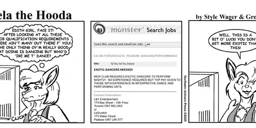 anthro breasts chest_tuft clothed clothed_female clothing computer dialogue electronics female fur hair sitting solo text tuft style_wager dela_the_hooda edith_picadelly mammal mouse murid murine rodent 2005 comic english_text greyscale monochrome