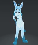 anthro anthrofied blue_body breasts female fur genitals hair nipples nude pokemorph pussy simple_background smile solo stripes tail tail_motion teeth tednotbob nintendo pokemon mora_(tednotbob) eeveelution generation_4_pokemon glaceon pokemon_(species) 3d_(artwork) 3d_animation 5:6 animated digital_media_(artwork) short_playtime