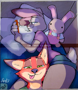 anthro cellphone duo electronics female female_anthro fur green_eyes grey_body head_between_thighs looking_at_viewer male male_anthro orange_body phone purple_eyes scut_tail short_tail smartphone tail tongue tongue_out white_body white_fur foxink jolyn_foxxo disney i'm_this_clingy zootopia judy_hopps nick_wilde canid canine european_rabbit fox lagomorph leporid mammal oryctolagus rabbit red_fox true_fox hi_res meme signature