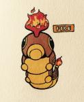 2016 alternate_color ambiguous_gender arthropod black_eyes brown_body brown_skin caterpie countershade_torso countershading english_text fakemon feral fire firefightdex flaming_tail front_view full-length_portrait generation_1_pokemon hi_res horn insect marco_fanjul marker_(artwork) multi_leg multi_limb multicolored_body multicolored_skin nintendo nude orange_body orange_countershading orange_skin pen_(artwork) pokemon pokemon_(species) portrait red_horn serpentine shadow simple_background solo tail text toony traditional_media_(artwork) two_tone_body two_tone_skin white_background yellow_sclera