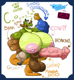 1_eye 3_fingers 5_fingers animal_genitalia animal_penis anthro areola balls biceps big_areola big_balls big_breasts big_muscles big_nipples big_penis big_tail blue_body blue_feathers bouncing_balls breasts brown_balls brown_body brown_penis claws equine_genitalia equine_penis erection fangs feathers fingers flared_penis floppy_ears fur genitals gesture green_body gynomorph hand_on_leg hooves huge_balls huge_breasts huge_penis intersex long_tail looking_at_viewer markings medial_ring monotone_tail multicolored_body multicolored_scales muscular muscular_anthro muscular_arms muscular_gynomorph muscular_intersex navel nipples non-mammal_balls non-mammal_nipples nude open_mouth orange_body orange_tail penis pink_nipples pink_penis puffy_nipples raised_arm saggy_balls scale_markings scales seam_(sewing) simple_background smile solo spots spotted_body spotted_fur tail tail_bouncing teeth text vein veiny_penis waving waving_at_viewer white_background annaengine gray_static avian bear bird bovid canid canine canis caprine cheetah crocodile crocodilian domestic_dog felid feline goat hybrid kangaroo macropod mammal marsupial patchwork_creature reptile scalie unknown_species 2025 absurd_res artist_collaboration digital_media_(artwork) english_text hi_res shaded signature busty_boy_(lore) male_(lore)