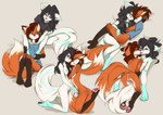 2024 absurd_res anthro arctic_fox black_sclera blue_eyes blue_nipples blush breasts brown_hair butt canid canine clothed clothing digital_media_(artwork) duo ear_piercing ear_ring feather_ear_ring female female/female female_anthro fox fur genitals hair hi_res lyra_(lyra~floof) mammal nipples nude orange_body orange_fur penetration piercing pussy red_fox ring_piercing samantha_(syronck01) sex simple_background smile tail tinygaypirate true_fox vaginal white_body white_fur