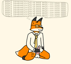 :3 animal_genitalia animal_penis anthro bedroom_eyes bodily_fluids bottomless canine_genitalia canine_penis clothed clothing cum cum_on_penis ejaculation erection eyewear genital_fluids genitals glasses holding_penis knot male masturbation narrowed_eyes nerd penile penile_masturbation penis seductive simple_background solo sweat foxfreeguy charlie_(foxfreeguy) canid canine fox mammal red_fox true_fox hi_res