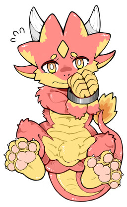 5_fingers 5_toes anthro barefoot bdsm bondage bound captured cuff_(restraint) feet feral fingers fur male membrane_(anatomy) multicolored_body multicolored_fur multicolored_scales nude pawpads plantigrade red_body red_fur restrained restraints scales shackles simple_background sitting soles solo submissive submissive_male toes two_tone_body two_tone_fur two_tone_scales webbed_feet white_background worried yellow_body yellow_eyes yellow_fur young mentha mythology dragon mythological_creature mythological_scalie scalie absurd_res digital_media_(artwork) hi_res