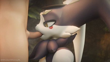 anthro black_body black_fur bodily_fluids cheek_tuft clothing cum cum_in_mouth cum_inside deep_throat duo erection facial_tuft fellatio female female_anthro forest forest_background fur genital_fluids genitals hat headgear headwear human_on_anthro interspecies jester looking_at_another male male/female male_on_anthro male_penetrating markings multicolored_body nature nature_background neck_tuft nude open_mouth oral oral_penetration penetration penile penis penis_in_mouth plant sex smile sound_effects standing tree tuft white_body yellow_eyes yellow_markings sound_warning whiskerwhimsy opennsfwsp_(sfx) seriuswolf_(modeler) palworld pocketpair dupin_(seriuswolf) dupin_(pal) human lagomorph leporid mammal pal_(species) rabbit 16:9 3d_(artwork) 3d_animation animated blender_(artwork) digital_media_(artwork) hi_res short_playtime sound video widescreen