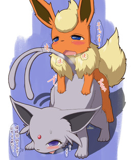 4_toes ahegao all_fours ambiguous_gender ambiguous_penetrated ambiguous_penetration ass_up black_nose blue_eyes bodily_fluids breath cum cum_drip doggystyle dripping drooling duo eyelashes feet feral feral_on_feral forked_tail from_behind_position fur genital_fluids half-closed_eyes head_down hypnosis looking_pleasured male male/ambiguous male_penetrating male_penetrating_ambiguous mind_control narrowed_eyes open_mouth orange_body orange_fur penetration purple_background purple_body purple_eyes purple_fur purple_tail raised_tail red_body red_fur saliva sex simple_background sweat tail tan_body tan_fur text thin_tail toes tongue tongue_out unusual_anatomy unusual_tail koorinezumi nintendo pokemon eeveelution espeon flareon generation_1_pokemon generation_2_pokemon pokemon_(species) hi_res japanese_text translated
