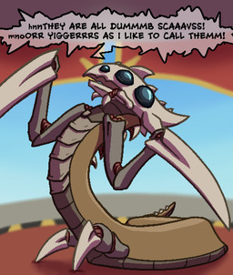 apode claws dialogue fantasy_slur feral inside legless male multi_eye racial_slur scales serpentine slur solo text ventral_scales yelling badday_(artist) out-of-placers kalgkur baxxid draconcopode english_text