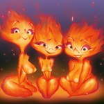 breast_size_difference breasts female fire group looking_at_viewer nipples not_furry nude sitting trio inker_comics disney elemental_(pixar) pixar cinder_lumen ember_lumen elemental_creature elemental_humanoid fire_creature fire_humanoid humanoid 1:1 2023 absurd_res character_request digital_media_(artwork) hi_res