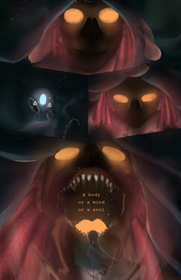 ambiguous_gender bone close-up clothing dress duo female flirting holographic_eyes intersex intersex/female machine no_pupils open_mouth skull skull_head split_form teeth tentacles text underwater water soulless_tech soul_interface aquatic cephalopod humanoid merfolk mollusk robot absurd_res comic digital_drawing_(artwork) digital_media_(artwork) english_text hi_res