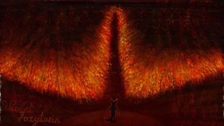 abstract_background anthro building fire hell male solo tail tower violet_foxytosin spec_ops:_the_line ambiguous_species 16:9 hi_res widescreen