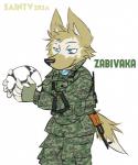 ak-47 ak_platform anthro army assault_rifle ball camo camo_print clothing gun male mascot military military_uniform ranged_weapon ratnik rifle russian simple_background soccer_ball solo uniform weapon white_background saintversa fifa zabivaka canid canine canis mammal wolf hi_res