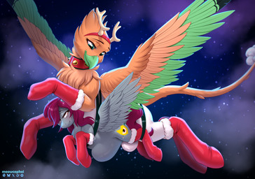 abdominal_bulge balls belly_riding bound christmas_clothing clothing duo female feral genitals gynomorph holidays intersex intersex/female legwear penetration ridiculous_fit size_difference stockings wings conditional_dnp meowcephei christmas european_mythology greek_mythology hasbro my_little_pony mythology gwent_(tounicoon) avian equid equine hippogriff mammal mythological_avian mythological_creature mythological_equine pegasus 2025 hi_res