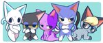 aged_down anthro black_body black_fur blonde_hair blue_body blue_fur cartoon_nudity covering covering_self embarrassed eyewear fur glasses grey_body grey_fur group hair heterochromia male nude purple_body purple_fur white_body white_fur young young_anthro seologi animal_crossing nintendo bob_(animal_crossing) kid_cat_(animal_crossing) punchy_(animal_crossing) raymond_(animal_crossing) tom_(animal_crossing) domestic_cat felid feline felis mammal adult_(lore)