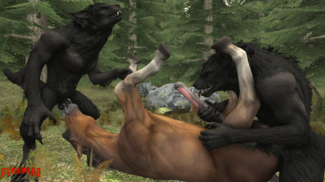 anal anal_penetration animal_genitalia animal_penis anthro anthro_on_feral anthro_penetrating anthro_penetrating_feral bestiality biped black_body black_fur bodily_fluids equine_genitalia equine_penis erection eyes_closed fellatio feral feral_penetrated forest from_front_position fur genitals group group_sex howl interspecies larger_feral larger_male larger_penetrated licking looking_pleasured lying male male/male male_anthro male_feral male_penetrated male_penetrating male_penetrating_male missionary_position multiple_positions muscular muscular_male on_back oral oral_penetration penetration penile penile_penetration penis penis_in_ass penis_lick plant quadruped saliva saliva_string sex size_difference smaller_anthro smaller_male threesome tongue tree trio renderswithwolves mythology skyrim_werewolf canid canine equid equine horse mammal mythological_canine mythological_creature werecanid werecanine werecreature werewolf 16:9 3d_(artwork) digital_media_(artwork) hi_res source_filmmaker_(artwork) widescreen