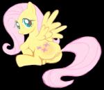 animal_genitalia anus butt cutie_mark female feral fluffy fluffy_tail fur genitals hair long_tail looking_at_viewer looking_back pink_hair puffy_anus pussy smile solo tail wings yellow_body yellow_fur jenokamui friendship_is_magic hasbro my_little_pony mythology fluttershy_(mlp) equid equine mammal mythological_creature mythological_equine pegasus alpha_channel