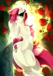 anthro anthrofied biped blush breasts cutie_mark female flower green_eyes hair long_hair looking_at_viewer nude plant pose red_hair rose_(flower) small_breasts smile solo standing tail white_body wide_hipped_female wide_hips iopichio friendship_is_magic hasbro my_little_pony rose_(mlp) earth_pony equid equine horse mammal pony 2012 hi_res