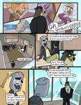 afrotropical_parrot avian bird clothing comic dialogue disney ducktales ducktales_(2017) english_text falcon falcon_graves falconid furniture hi_res inside ladybugk living_room male male/male mark_beaks parrot suit text true_parrot