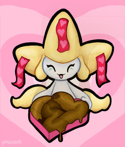 anthro box_of_chocolates candy chocolate dessert eyelashes eyes_closed feces feces_as_food feces_in_container feces_pile food happy heart_symbol holding_object looking_at_viewer male open_mouth open_smile pattern_background scatplay simple_background smile solo stink_fumes pincoosh nintendo pokemon generation_3_pokemon jirachi legendary_pokemon pokemon_(species) digital_media_(artwork) hi_res signature