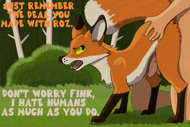 anal anal_penetration angry animal_genitalia animal_penis ass_up bestiality brown_body brown_fur canine_genitalia canine_penis claws dialogue digitigrade doggystyle duo erection faceless_character faceless_human faceless_male fangs feral feral_penetrated finger_claws forest forest_background from_behind_position fur genitals grass hand_on_butt human_on_feral human_penetrating human_penetrating_feral interspecies knot knotted_penis larger_human larger_male looking_back male male/male male_feral male_human male_on_feral male_penetrated male_penetrating male_penetrating_male nature nature_background open_mouth orange_body orange_fur partially_offscreen_character paws penetration penis plant quadruped questionable_consent raised_tail sex side_view simple_background size_difference smaller_feral smaller_male smaller_penetrated snout tail talking_feral talking_to_another tan_body teeth text toe_claws tree yellow_eyes lotnik5 the_wild_robot fink_(the_wild_robot) canid canine fox human mammal 3:2 english_text hi_res shaded simple_shading story