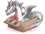 4:3 ambiguous_gender box canes-cm capcom container dragon elder_dragon fatalis feral in_box in_container monster_hunter mythological_creature mythological_scalie mythology reptile scalie simple_background solo tail white_background white_fatalis