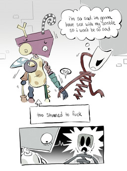 2_panel_comic anthro duo female hand_holding horror_(expression) mask rejection sad shaking shocked standing thinking thought_bubble triangle_(shape) tugging upset wall_(structure) kint glitch_productions the_amazing_digital_circus gangle_(tadc) zooble_(tadc) animate_inanimate fabric_creature living_mask living_toy shape_head 2koma comic hi_res nonbinary_(lore)