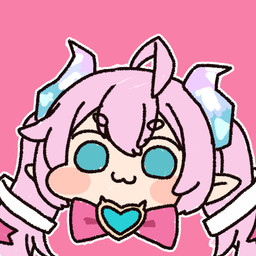2_horns :3 bangs blue_eyes blue_horn blush chubby_cheeks closed_smile eyebrow_through_hair eyebrows female female_humanoid hair horn humanoid_pointy_ears light long_hair mouth_closed multicolored_horn no_pupils noseless outline pigtails pink_background pink_bow pink_hair pointy_ears simple_background smile solo tan_body tan_skin translucent translucent_hair white_outline white_ribbon jazz_jack vtuber chibidoki horned_humanoid humanoid 1:1 2026 colored digital_drawing_(artwork) digital_media_(artwork) headshot_portrait lighting low_res portrait shaded simple_shading