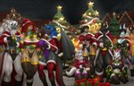 anthro bell belt big_breasts bra breasts cape chest_scar christmas_clothing christmas_lights christmas_tree cleavage clothed clothing facial_scar female fur gift group hair holidays horn jingle_bell kneeling legwear leotard male navel night pasties plant scales scar smile snout snout_scar standing stockings tail thong tree underwear wings link2004 bandai_namco blizzard_entertainment christmas digimon mythology warcraft coltron_(coltron20) mirelle_linette rachael_the_blind renix_(jake0428) sekhmet_(link2004) canid canine canis digimon_(species) dragon felid hybrid lion mammal mythological_creature mythological_scalie pantherine renamon scalie werecanid werecreature wolf worgen 2021 hi_res