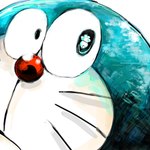 anthro blue_body blue_fur fur looking_at_viewer machine male mouth_closed red_nose simple_background solo whiskers white_background white_body white_fur mt_tg doraemon doraemon_(character) domestic_cat felid feline felis mammal robot 1:1 2017 shaded