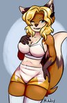 anthro bite biting_lip biting_own_lip blonde_hair blue_eyes bottomwear brown_markings clothed clothing dipstick_ears dipstick_tail ear_markings female front_view fur glistening glistening_eyes hair legwear looking_at_viewer markings multicolored_ears one_eye_closed orange_body orange_fur self_bite solo suggestive tail tail_markings tan_body tan_fur topwear white_bottomwear white_clothing white_legwear white_topwear riddlr alley_(riddlr) canid mammal 2020 digital_media_(artwork) hi_res portrait three-quarter_portrait