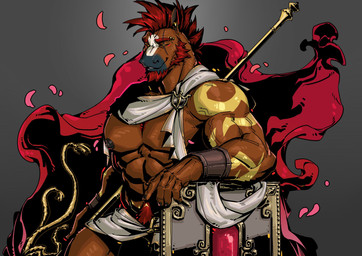 abs anthro areola arm_tattoo barazoku biceps black_areola black_nipples bracelet brown_body brown_fur clothing eye_scar eyebrow_piercing eyebrow_ring facial_piercing facial_scar forearm_muscles fur gold_tattoo hair holding_melee_weapon holding_object holding_polearm holding_shield holding_spear holding_weapon horse_ears jewelry looking_at_viewer male melee_weapon mohawk muscular muscular_anthro muscular_male nipples pecs piercing polearm red_hair ring_piercing scar shield shoulder_tattoo simple_background solo spear tattoo topwear vein veiny_muscles weapon white_clothing white_sash white_topwear yellow_eyes xandy_art alvintanubis xavier_(alvintanubis) equid equine horse mammal 2025 hi_res