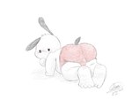 anthro balls blush butt genitals male paws solo pointedxfinger123 sanrio pochacco canid canine canis domestic_dog mammal 4:3