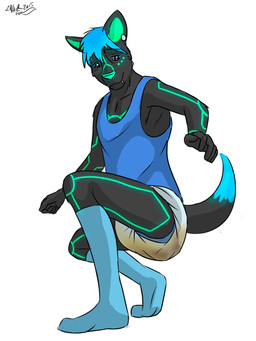 anthro biped bodily_fluids clothed clothing crouching diaper feces fur genital_fluids hair humanoid_hands male scatplay shirt simple_background soiled_diaper soiling solo topwear unclean_diaper urine used_diaper watersports wet_diaper wetting white_background airwolf1987 cypher_(diaperedglowwolf) canid canine canis mammal wolf 2015 3:4 archived_source digital_drawing_(artwork) digital_media_(artwork) signature