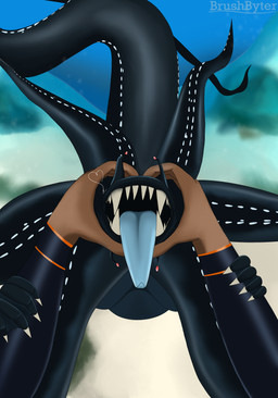 anthro apode claws dark_body dark_skin duo female gesture heart_gesture heart_symbol legless sea serpentine teeth underwater water brushbyter jewish_mythology mythology subnautica unknown_worlds_entertainment aquatic aquatic_dragon draconcopode dragon gargantuan_leviathan_(subnautica) humanoid leviathan monster mythological_creature mythological_marine mythological_scalie naga scalie sea_monster absurd_res hi_res