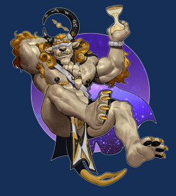 andromorph anthro arm_tuft armpit_hair beard biped black_nipples black_pawpads blindfold blonde_armpit_hair blonde_hair body_hair bracelet braided_beard claws elbow_tuft facial_hair facial_piercing fangs genitals goatee hair holding_hourglass holding_object horn hourglass_(object) intersex jewelry nipple_piercing nipple_ring nipples nose_piercing nose_ring pawpads paws piercing ring_piercing smile smiling_at_viewer solo teeth toe_claws tuft vulva yellow_vulva roamingthrough mammal 2026 alpha_channel digital_media_(artwork) hi_res