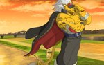 anthro bancho biceps clothing coat coat_cape hair hat headgear headwear male muscular muscular_anthro muscular_male pecs shirtless solo topwear white_hair darkmachine bandai_namco digimon bancholeomon digimon_(species) felid lion mammal pantherine 16:10 widescreen