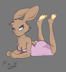 anthro female female/female provocative_clothing solo foxycute bella_(foxycute) humanoid lagomorph leporid mammal rabbit 2024 digital_media_(artwork) hi_res