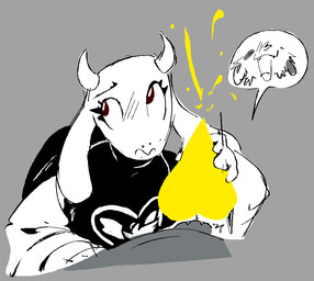 anthro duo female handjob male male/female penile phallic sex souljob igwanasuchus undertale_(series) toriel bovid bovine canid canine canis caprine domestic_dog goat mammal soul_(undertale)