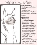 anthro character_bio facial_markings half-closed_eyes head_markings looking_at_viewer male mane markings mask_(marking) narrowed_eyes profanity selfie simple_background smile solo text the_weaver pack_street wolter_(weaver) aardwolf hyena mammal 2023 5:6 digital_drawing_(artwork) digital_media_(artwork) english_text half-length_portrait portrait