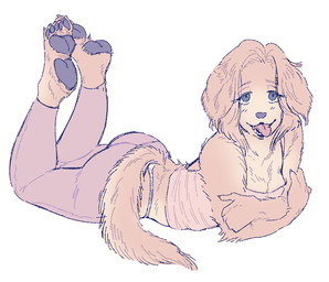 5_fingers 5_toes anthro arm_tuft arms_bent back_tuft bare_shoulders barefoot bent_legs big_butt big_iris biped black_blush black_eyebrows black_lips black_pawpads blue_eyes blush blush_lines breasts butt chest_tuft claws cleavage clothed clothed_anthro clothed_female clothing crossed_arms elbow_tuft eyebrows eyelashes eyelashes_through_hair fangs feet female finger_claws fingers fluffy fluffy_tail foot_tuft fully_clothed fully_clothed_anthro fully_clothed_female fur fur_tuft hair head_turned humanoid_hands iris leggings legs_up legwear light_body light_fur light_hair lips long_eyelashes looking_at_viewer lying medium_breasts medium_hair monotone_background on_front open_mouth open_smile panties pawpads pink_clothing pink_leggings pink_shirt pink_tank_top pink_tongue pink_topwear plantigrade plantigrade_pawpads pose pupils shirt shoulder_tuft simple_background smile smiling_at_viewer snout solo tail tan_body tan_breasts tan_claws tan_fur tan_hair tan_tail tank_top teeth thick_thighs thin_eyebrows three-quarter_view toe_claws toes tongue tongue_out topwear translucent translucent_hair tuft underwear white_background white_clothing white_panties white_sclera white_underwear sori0414 bird_dog canid canine canis domestic_dog golden_retriever hunting_dog mammal retriever 2024 digital_drawing_(artwork) digital_media_(artwork) full-length_portrait hi_res portrait