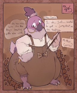 anthro bodily_noises clothed clothing diaper diaper_under_clothing feces female pooping soiled_diaper soiling soiling_diaper solo text unclean_diaper used_diaper using_diaper wearing_diaper anonymous_artist nintendo pokemon carrie_(screweverything) generation_5_pokemon pokemon_(species) vullaby english_text