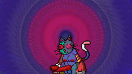 abstract_background anthro balls belly big_hands big_penis blue_body button_(fastener) button_eyes cat_smile eyelashes genitals gynomorph humanoid_genitalia humanoid_penis intersex long_arms long_penis nipples penis plushie plushophilia red_eyes red_nose red_penis solo spiral_background split_color_body spots stitch_(sewing) stitched_face stripes tail thick_thighs what whiskers alexis_wasilla animate_inanimate domestic_cat felid feline felis living_plushie mammal patchwork_creature digital_media_(artwork) pixel_(artwork)