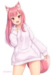 clothed clothing female hair hoodie pink_hair red_eyes simple_background solo topwear white_background sand-rain animal_humanoid canid canid_humanoid canine canine_humanoid fox_humanoid humanoid mammal mammal_humanoid 2021 hi_res