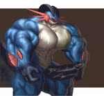 abs anthro barazoku big_muscles big_pecs biped black_eyes black_glans black_penis bodily_fluids breath breathing brown_background circumcised fin front_view genitals glans head_fin huge_muscles huge_pecs humanoid_genitalia humanoid_penis hyper hyper_muscles hyper_pecs male muscular muscular_anthro muscular_arms muscular_legs muscular_male narrowed_eyes nude open_mouth orange_sclera pecs penis simple_background solo squint standing sweat tail tail_fin throbbing throbbing_penis tongue vein snoway nintendo pokemon generation_6_pokemon mega_evolution mega_swampert pokemon_(species) 2021 2d_animation animated digital_media_(artwork) digital_painting_(artwork) loop no_sound short_playtime webm