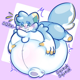 ambiguous_gender belly bloated blush close_to_bursting glistening glistening_body inflatable inflatable_toy inflation male non_speaking pool_toy solo spiral spiral_eyes squeaking conditional_dnp tuvandalist floatsy_(tuvandalist) animate_inanimate canid canine living_inflatable mammal 1:1 hi_res