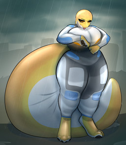3_toes 5_fingers anthro areola areola_slip belly big_breasts big_tail bodysuit breasts clothing curvy_figure dripping feet female fingers glistening glistening_body glowing glowing_areola glowing_eyes handpaw huge_breasts huge_tail looking_at_another navel orange_areola pawpads paws raining skinsuit slightly_chubby standing tail thick_thighs tight_clothing toes voluptuous 8762e13 amber_(8762e13) reptile scalie snake absurd_res hi_res shaded