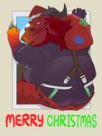 anthro belly big_belly bottomwear butt christmas_clothing christmas_headwear clothing hat headgear headwear holidays humanoid_hands kemono male overweight overweight_male pants santa_hat sitting solo bluewhale127 christmas league_of_legends riot_games tencent ornn_(lol) bovid mammal 2023 3:4 hi_res