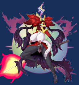 action_pose anthro areola athletic athletic_anthro athletic_female big_breasts big_vulva biped breasts clitoral_hood clitoris clitoris_piercing elemental_manipulation feet female female_anthro fingernails fire fire_manipulation genital_piercing genitals glistening glistening_genitalia glistening_vulva glowing glowing_eyes huge_breasts humanoid_feet humanoid_hands long_inner_ear_fluff looking_at_viewer mega_stone nails nipple_dip nipple_piercing nipple_ring nipples nude nude_anthro nude_female piercing plantigrade plump_labia pokemorph pose pseudo_clothing ring_piercing sagging_breasts solo toenails toes vulva tanukiarts nintendo pokemon generation_9_pokemon mega_delphox mega_evolution pokemon_(species) absurd_res alpha_channel colored digital_media_(artwork) hi_res shaded
