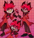 clothed clothing eyewear footwear male monocle multiple_poses not_furry pose sharp_teeth shoes solo teeth toony vdru7 hazbin_hotel alastor_(hazbin_hotel) demon demon_humanoid humanoid